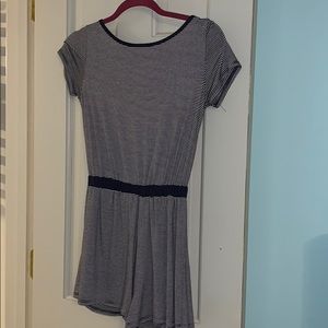 Stripped open back romper. Never been worn